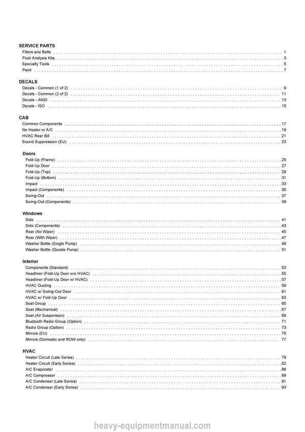 Gehl RT215 Compact Track Loader (50960150C) Parts Manual Download PDF