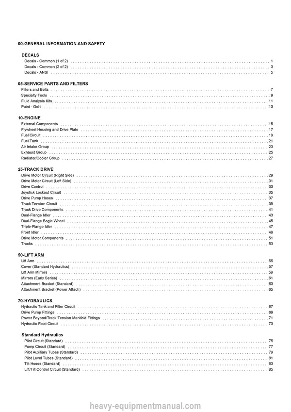 Gehl RT255 Compact Track Loader (50960151B) Parts Manual Download PDF