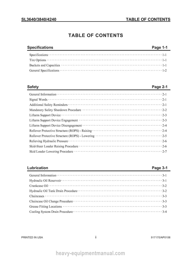 Gehl SL3640 SL3840 SL4240 Skid Steer Loader Service Repair Manual 917170
