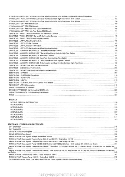 Gehl SL4640E SL5240E Parts Manual 917291 2011