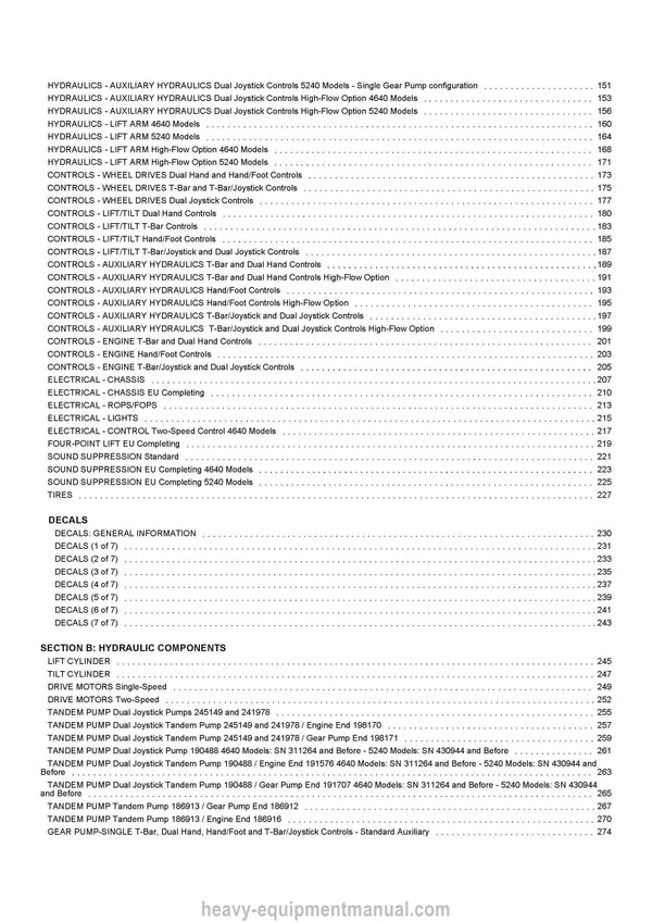 Gehl SL4640E SL5240E Parts Manual 917291 2011