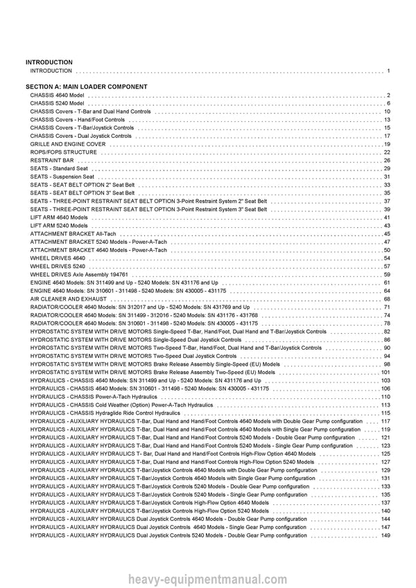 Gehl SL4640E SL5240E Parts Manual 917291 2011