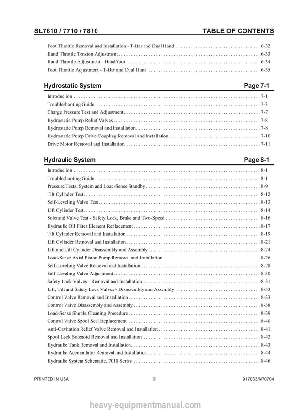 Gehl SL7610 SL7710 SL7810 Skid Steer Loader Service Repair Manual 917033