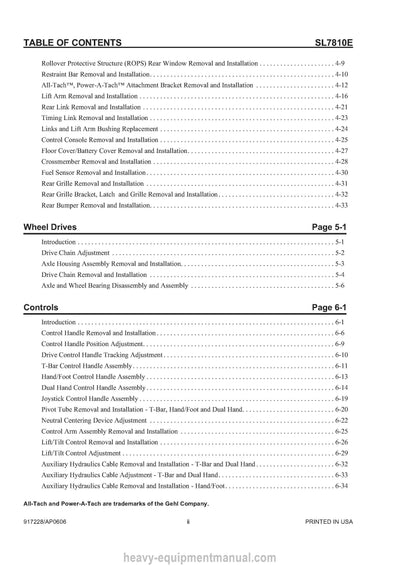 Gehl SL7810E Skid Steer Loader (917228) Service Repair Manual PDF Download