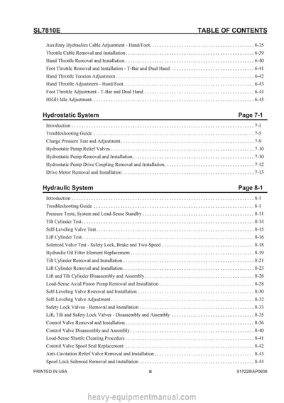 Gehl SL7810E Skid Steer Loader (917228) Service Repair Manual PDF Download