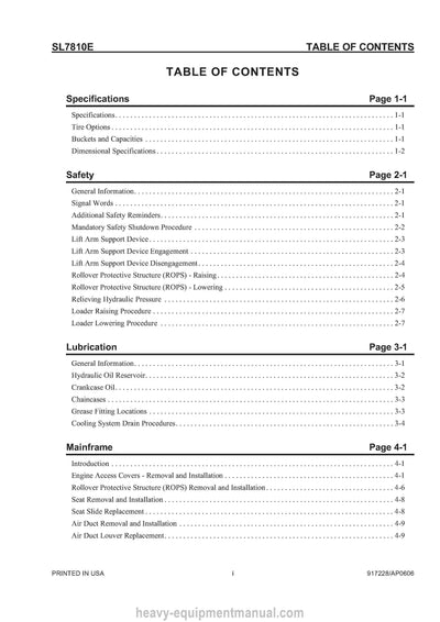 Gehl SL7810E Skid Steer Loader (917228) Service Repair Manual PDF Download