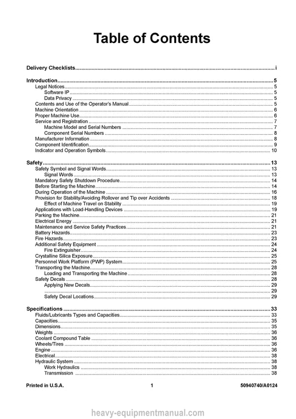 Gehl TH6-42 TH8-42 TH8-42 M74 TH12-42 TH10-55 TH10-55 M74 TH12-55 Telehandler Operator Manual 50940740A