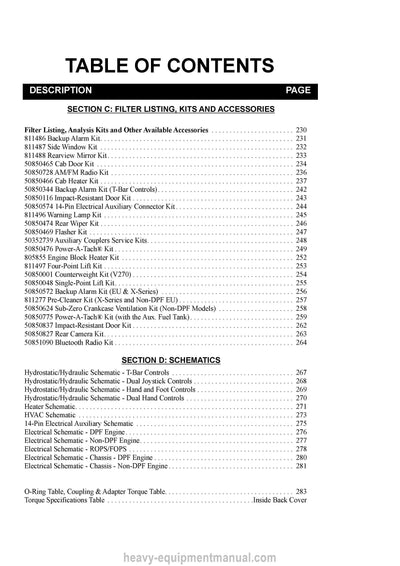 Gehl V270 GEN2 V330 GEN2 Skid Steer Loader (50950149F) Parts Manual Download PDF