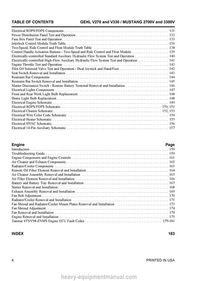Gehl V270 V330 Mustang 2700V 3300V Skid Steer Loader Service Repair Manual 917435B