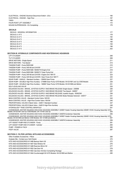 Gehl V270 V330 Parts Manual 917376 2013