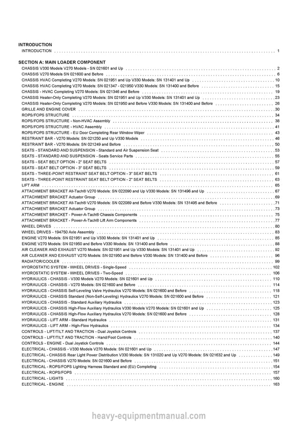 Gehl V270 V330 Parts Manual 917376 2013