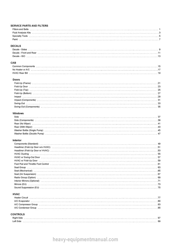 Gehl VT320 Compact Track Loader (50960133B) Parts Manual Download PDF