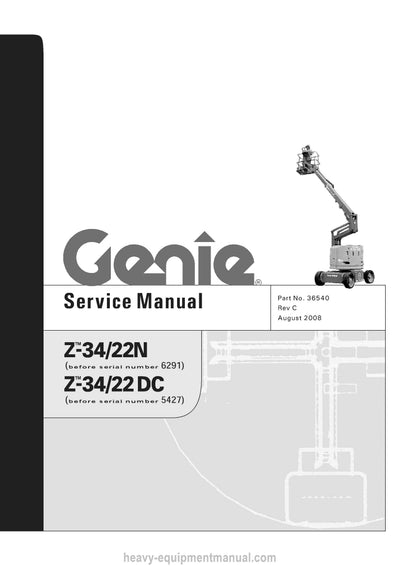 Genie Z-34/22N Articulated Boom Lift Service Manual Download PDF