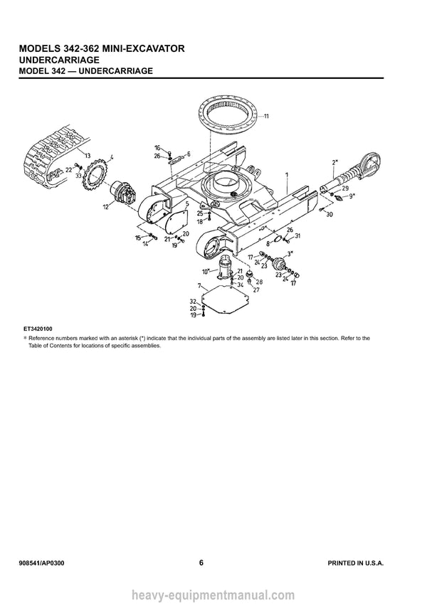 Ghel 342-362 Mini Excavator Parts Manual 908541A 2000