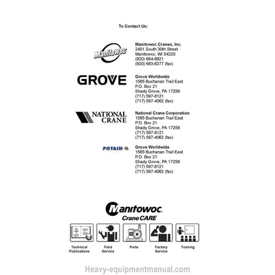 Grove RT700E Crane Operator Manual PDF