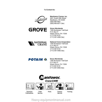 Grove RT700E Crane Service Manual PDF