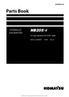 Komatsu HB205-2 Hydraulic Excavator Parts Manual SN 51083 And Up