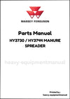 Massey Ferguson HY3730 / HY3744 MANURE SPREADER Parts Manual - Download PDF