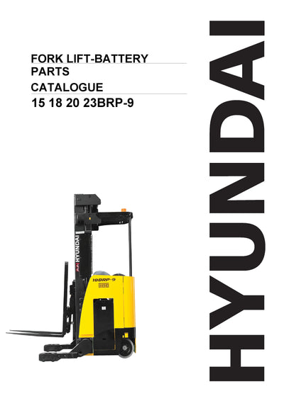 DOWNLOAD HYUNDAI 15 18 20 23BRP-9 FORK LIFT-BATTERY PARTS MANUAL