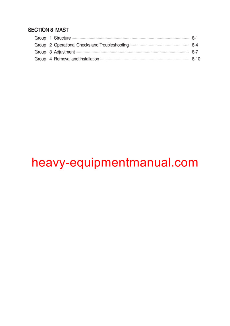 Hyundai 15/18LC/20LCA-7 Forklift Truck Repair Manual