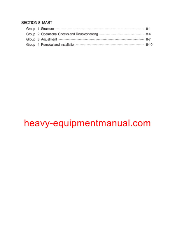 Hyundai 15/18/20LC-7M Forklift Truck Service Manual