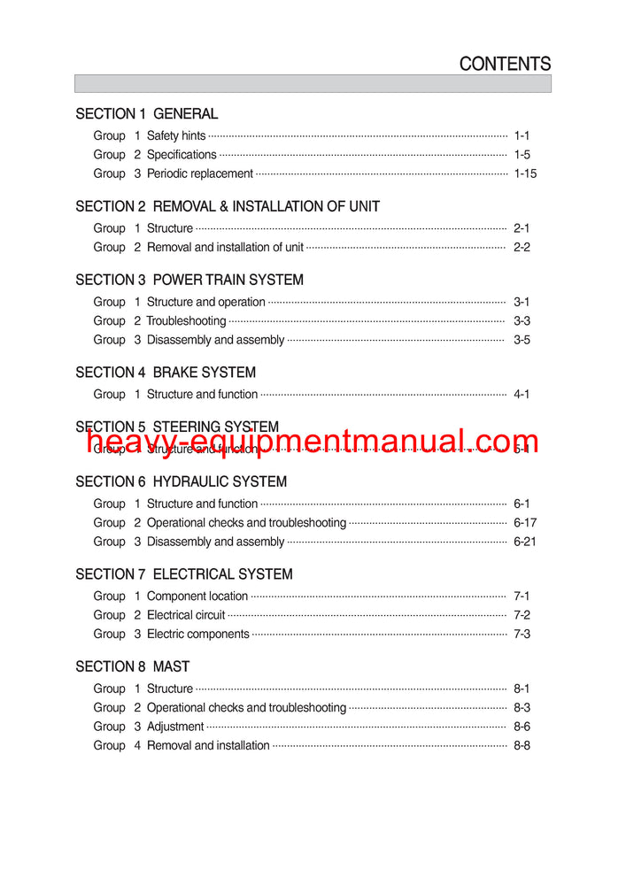 Hyundai 15/18/20/23BRP-9 Forklift Manual