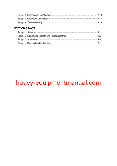 Hyundai 20/25/30/33D-7 Forklift Truck Service Manual