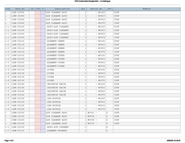 DOWNLOAD HYUNDAI 20/25/30/33DF-7 FORKLIFT DIESEL PARTS MANUAL