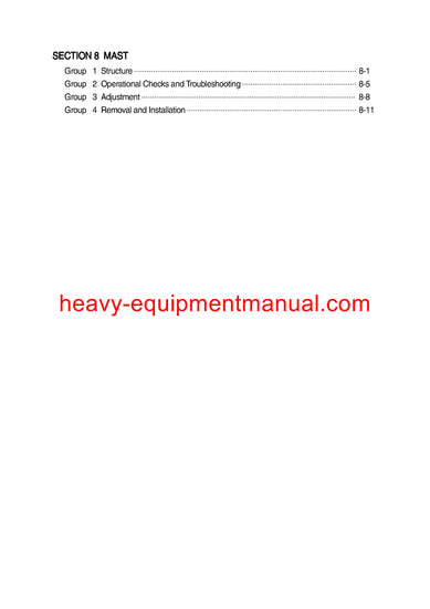 Hyundai 20/25/30G(C)-7 Forklift Truck Repair Manual