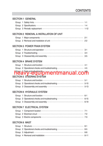 Hyundai 20/25/30/32BC-9 Forklift Service Manual
