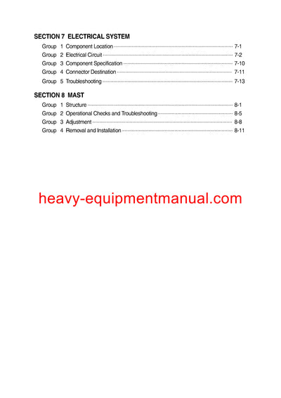 Hyundai 20/25/30/33-7E Forklift Truck Repair Manual