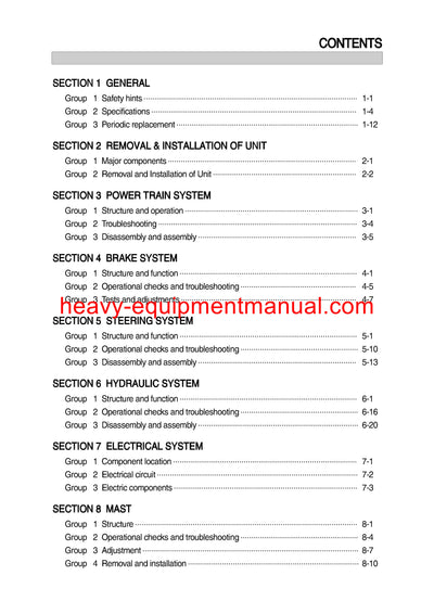 Hyundai 22/25/30/32B-7 Forklift Workshop Service Manual
