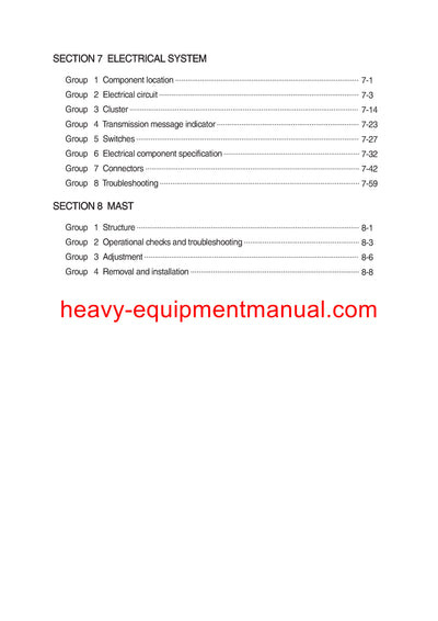 Hyundai 250D-7E Forklift Truck Repair Manual
