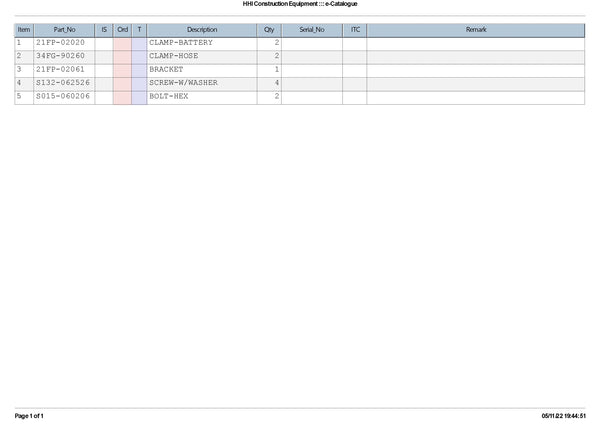 DOWNLOAD HYUNDAI 25 30BR-9 FORK LIFT-BATTERY PARTS MANUAL