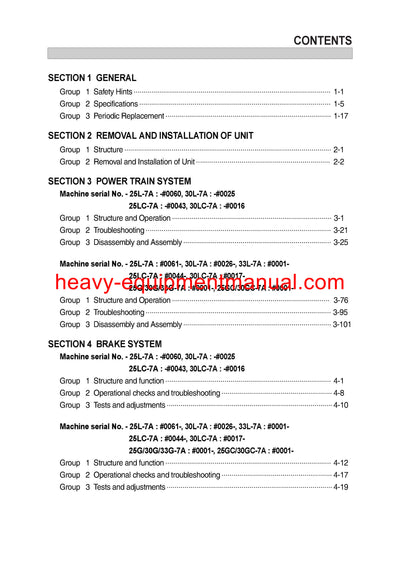 DOWNLOAD Hyundai 25/30/33L(G),25/30LC(GC)-7M Forklift Truck Workshop Service Repair Manual