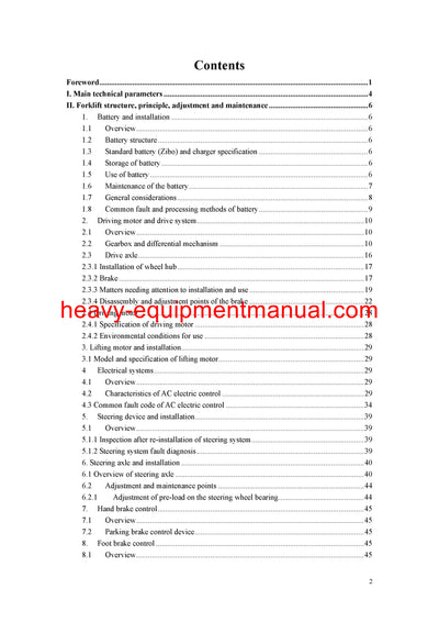 Hyundai 25/30/35B-7A Forklift Service Manual