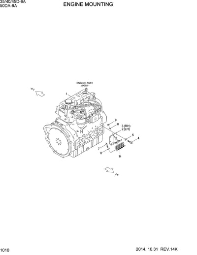 DOWNLOAD HYUNDAI 35 40 45D-9A,50DA-9A FORK LIFT-DIESEL PARTS MANUAL