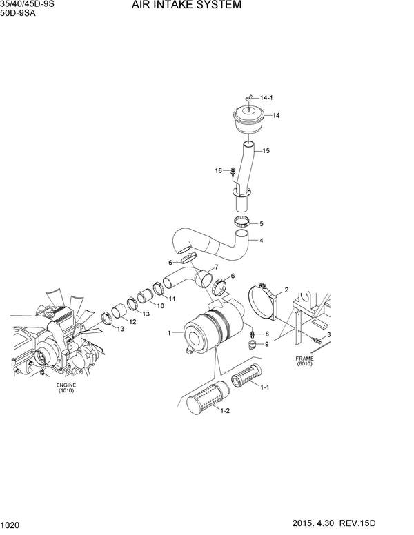 DOWNLOAD HYUNDAI 35 40 45D-9S 50D-9SA FORK LIFT-DIESEL PARTS MANUAL