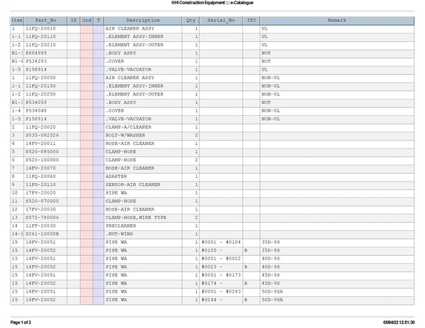 DOWNLOAD HYUNDAI 35 40 45D-9S 50D-9SA FORK LIFT-DIESEL PARTS MANUAL