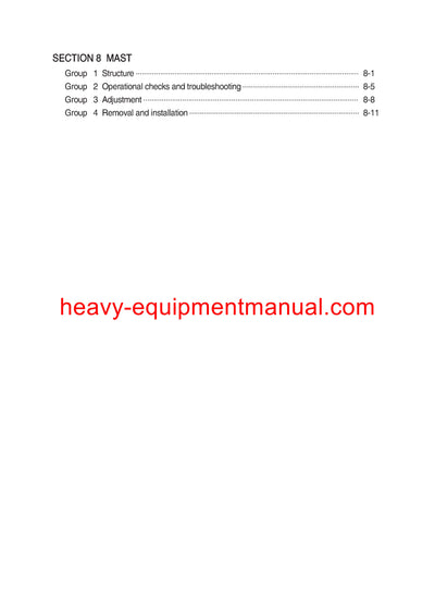 Hyundai 35 40 45D-9F,50DA-9F Forklift Truck Repair Manual