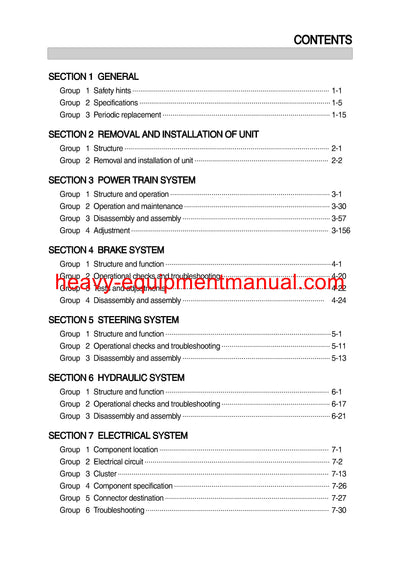 Hyundai 50 60 70D-7E, 80D-7E Forklift Truck Workshop Manual