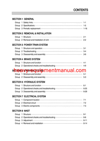 Hyundai BR-7 series Forklift Service Manual