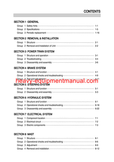 Hyundai HBR14 15 18 20 25-7 Forklift Service Manual