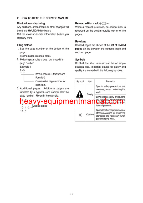 Hyundai R110-7A Crawler Excavator Service Repair Manual