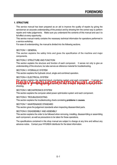 Hyundai R130W-3 Wheel Excavator Workshop Service Repair Manual