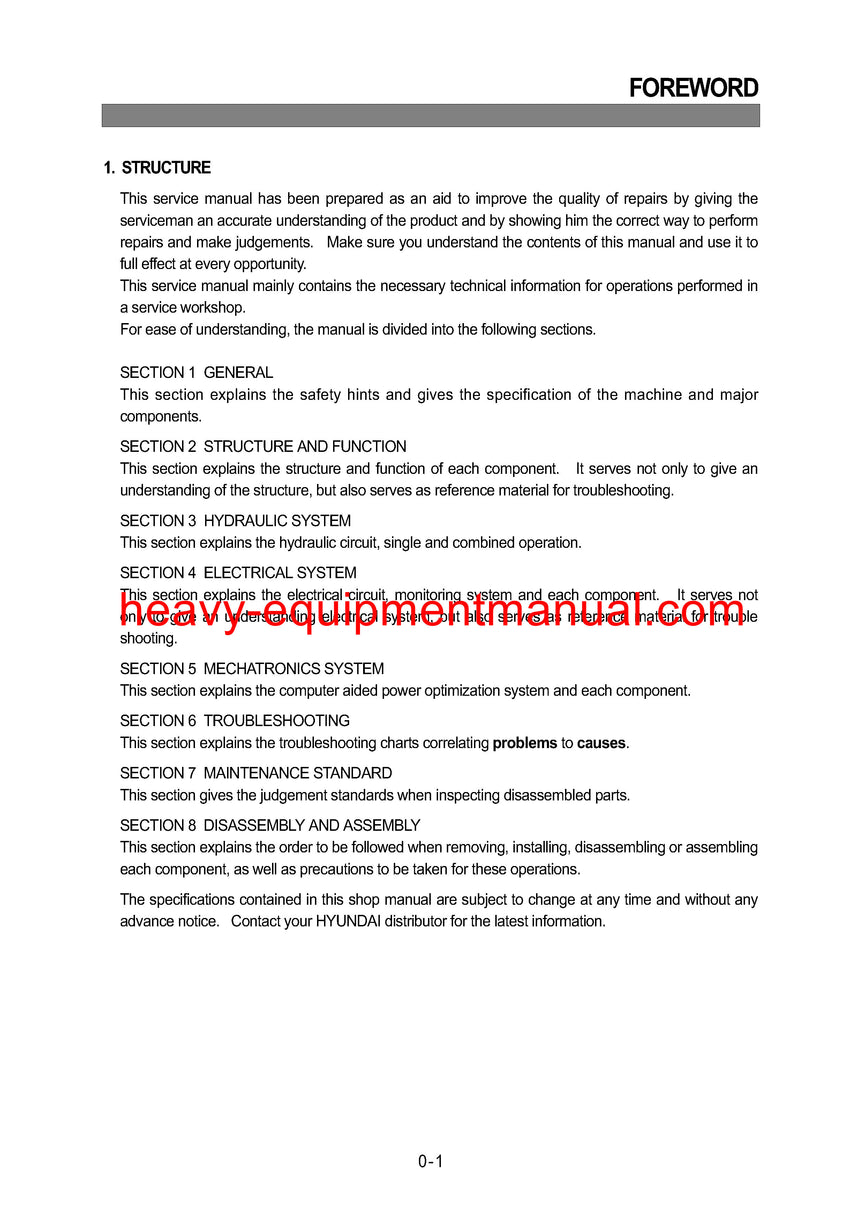 Hyundai R130W-3 Wheel Excavator Workshop Service Repair Manual