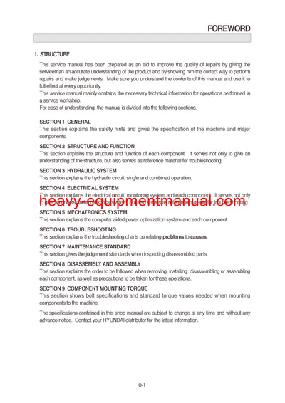 Hyundai R140W-7 Wheel Excavator Service Repair Manual