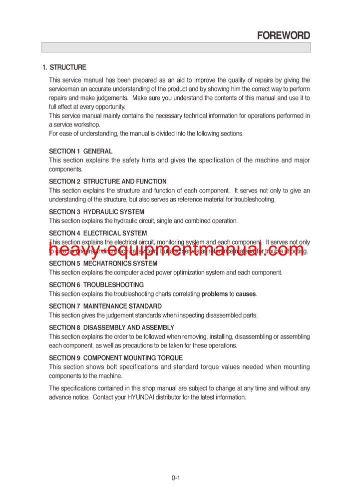 Hyundai R140W-7 Wheel Excavator Service Repair Manual