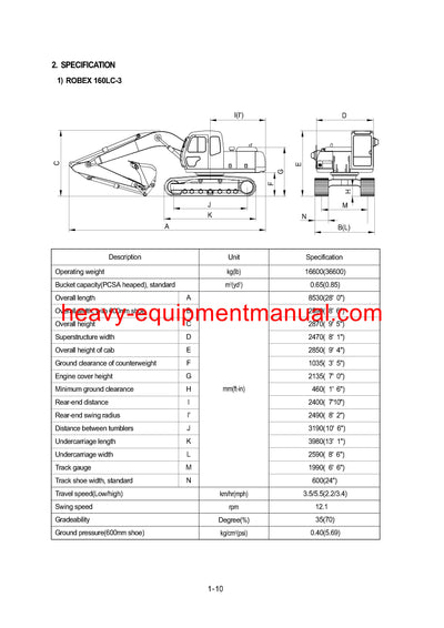 Hyundai R160LC-3 Crawler Excavator Service Repair Manual