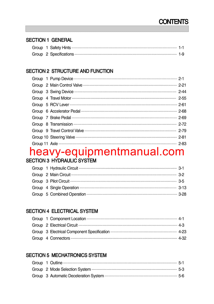 Hyundai R170W-7A Wheel Excavator Service Repair Manual
